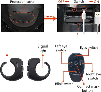 Spider Hero Mask Movable Mechanical Eyes With Remote Control